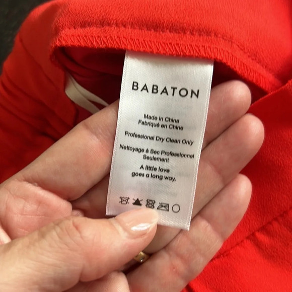 Babaton Cohen Crepe High Waist  Short in Red - Picture 5 of 6